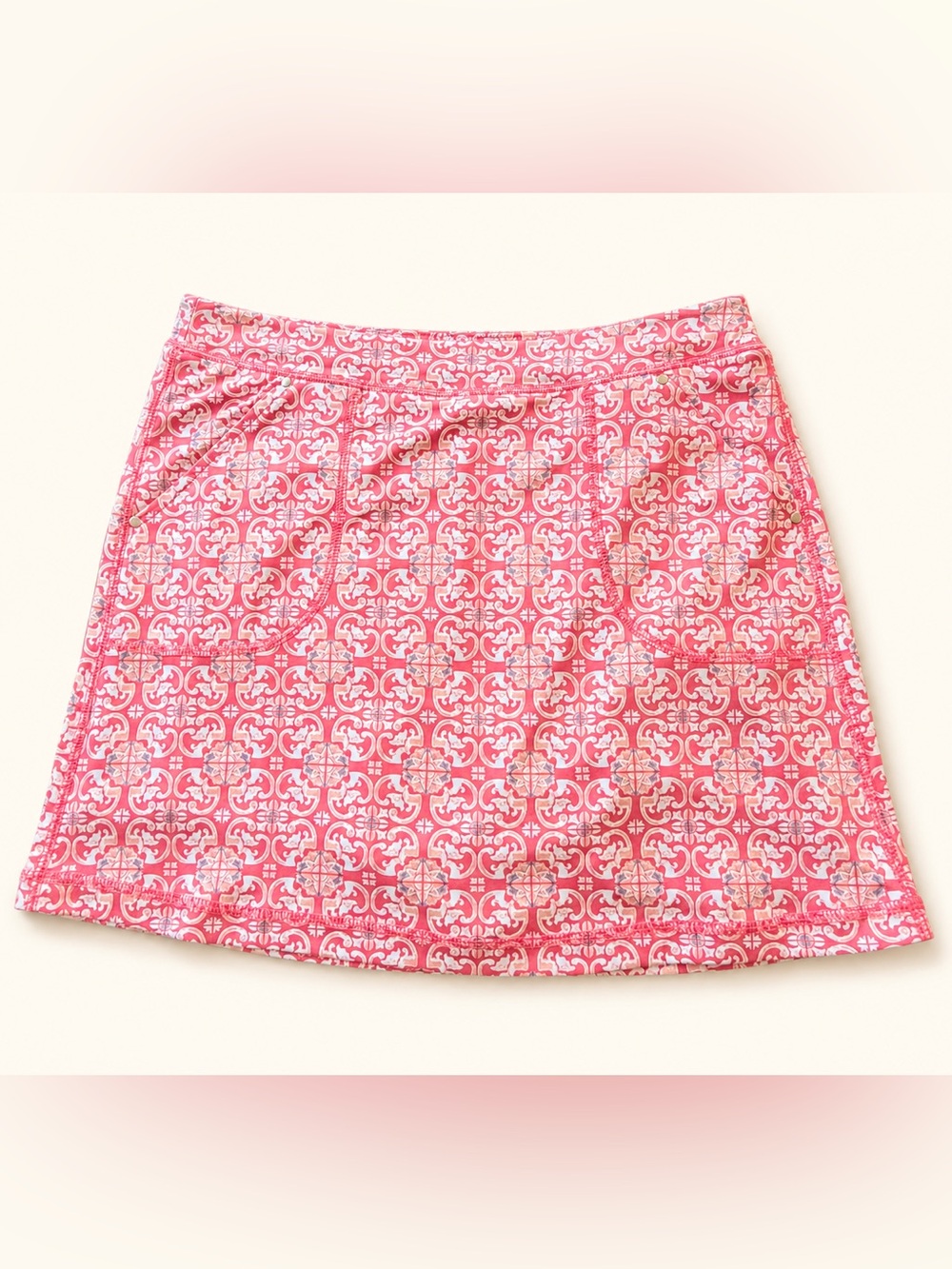Grand Slam Coral Pink Printed Pull-On Tennis Skort XL